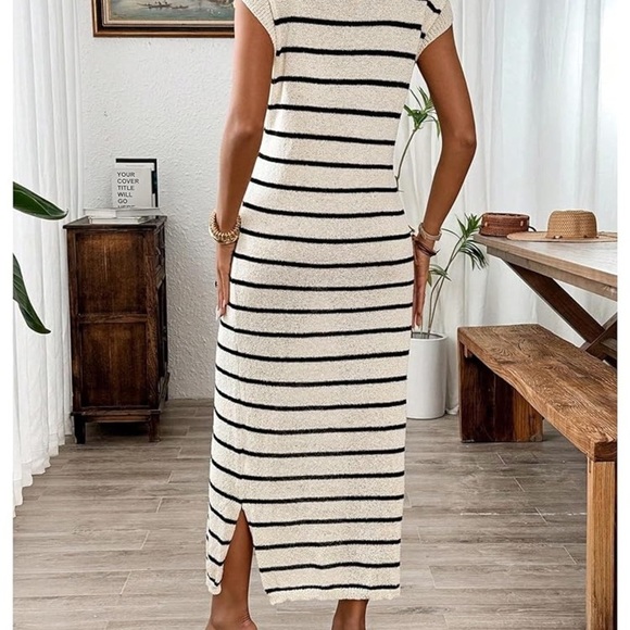 Striped Sleeveless Knit Dress - Picture 3 of 5